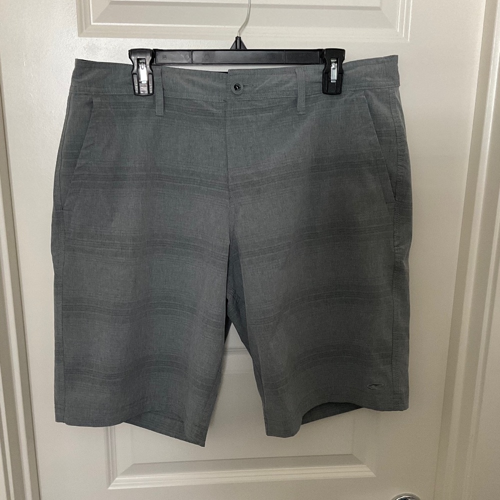 Men’s O’Neill Grey Striped Hybrid Shorts - Size 36